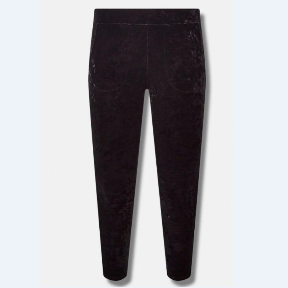 Torrid Full Length Crushed Velvet Pocket Legging - Black - Medium - Picture 3 of 5